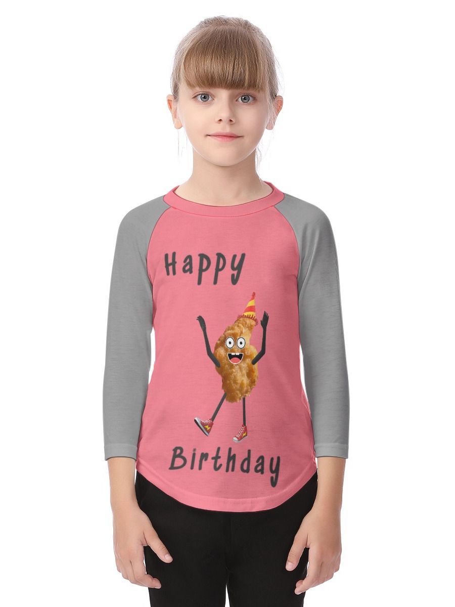 Happy Birthday Chicken Nugget Kid's Long Sleeve Shirt- Includes shipping* product image (1)