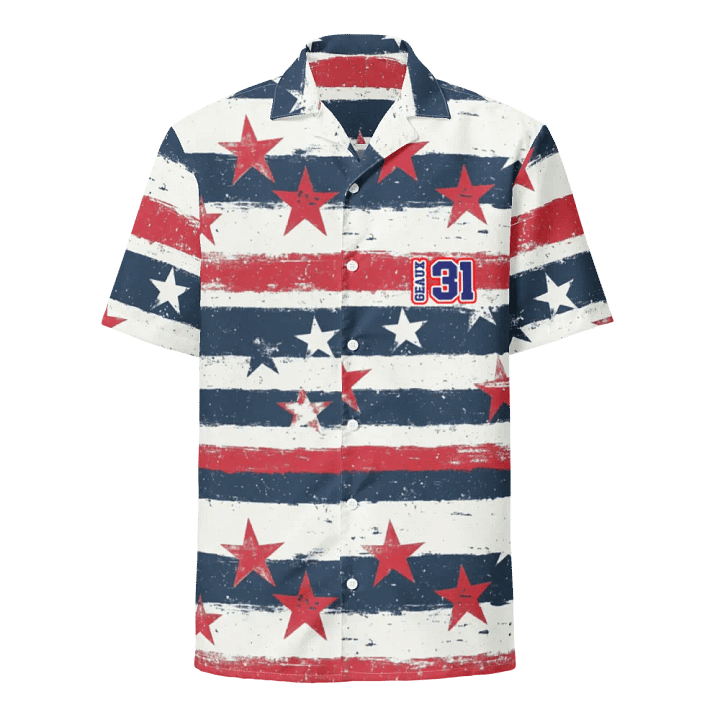 Geaux 31 - Vintage Stars & Stripes Pattern Hawaiian Style Shirt product image (1)