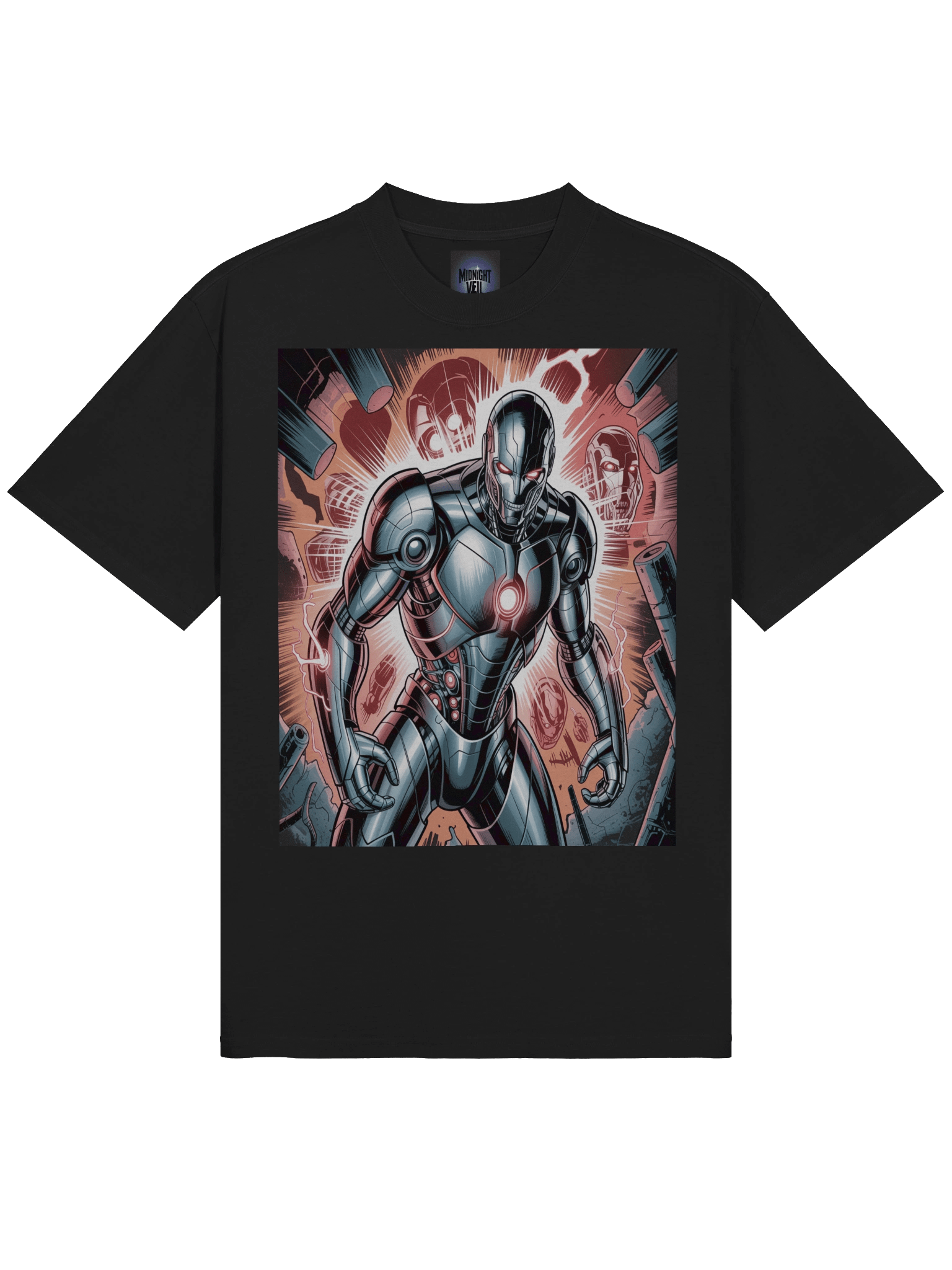Vibranium Uprising: Ultron Oversized Faded T-Shirt product image (5)