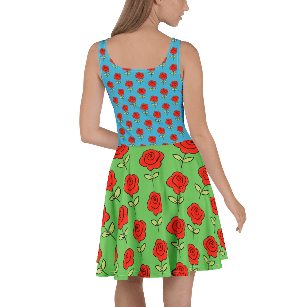 Whimsical Roses All-Over Print Sleeveless Skater Dress product image (2)