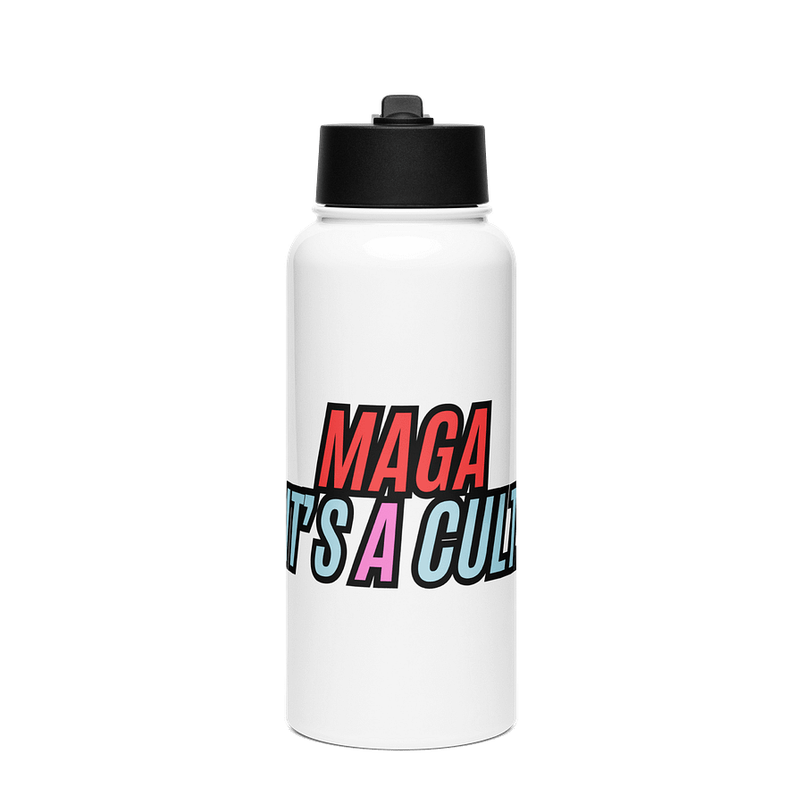 MAGA - It's a Cult in Trans colors water bottles product image (1)