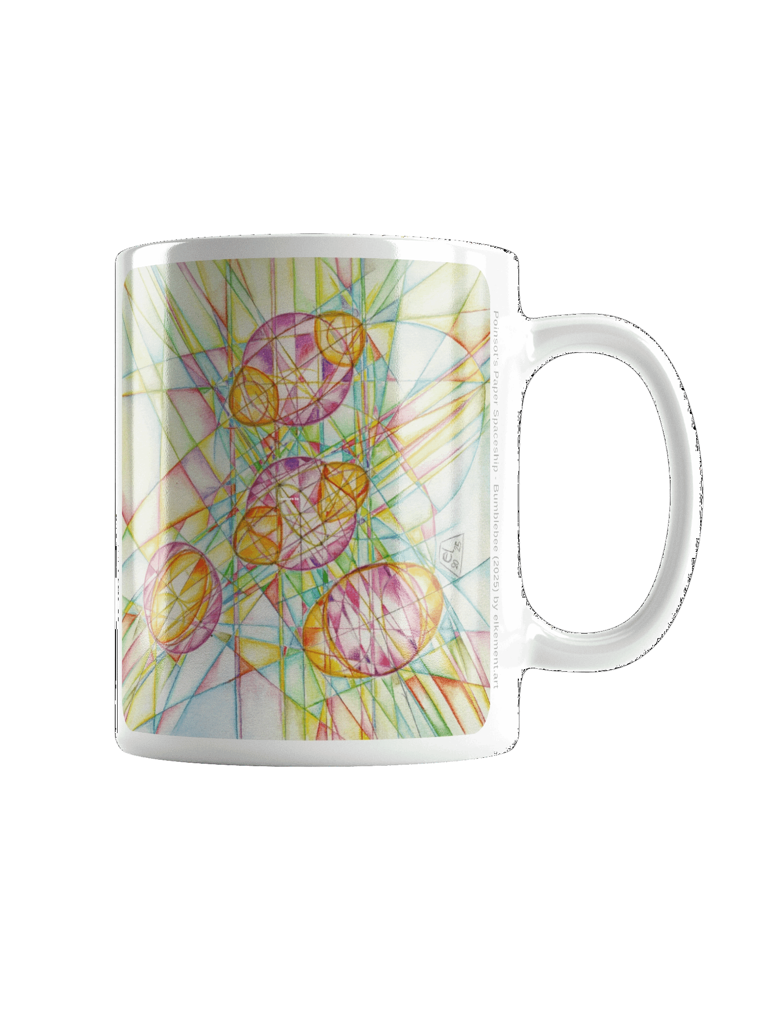 Poinsot's Paper Spaceship 2+3 - Gyroscope Physics Geometric Drawings Mug product image (3)