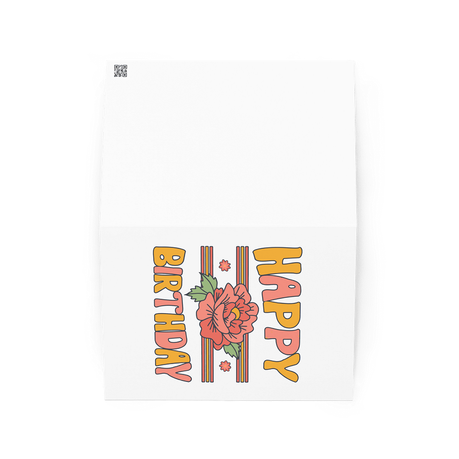 Happy Birthday (Flowers) Birthday Card 5" x 7" product image (2)