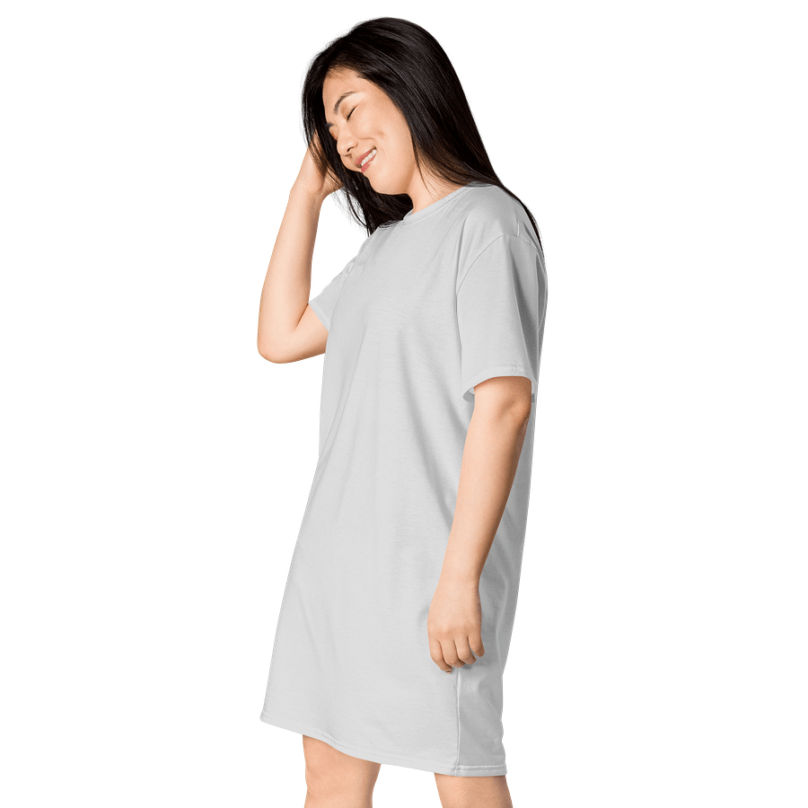 Whisper Grey Oversized T-Shirt Dress | Stretchy Fabric | Casual or Formal Style | Sizes 2XS-6XL | Exclusive Design product image (3)