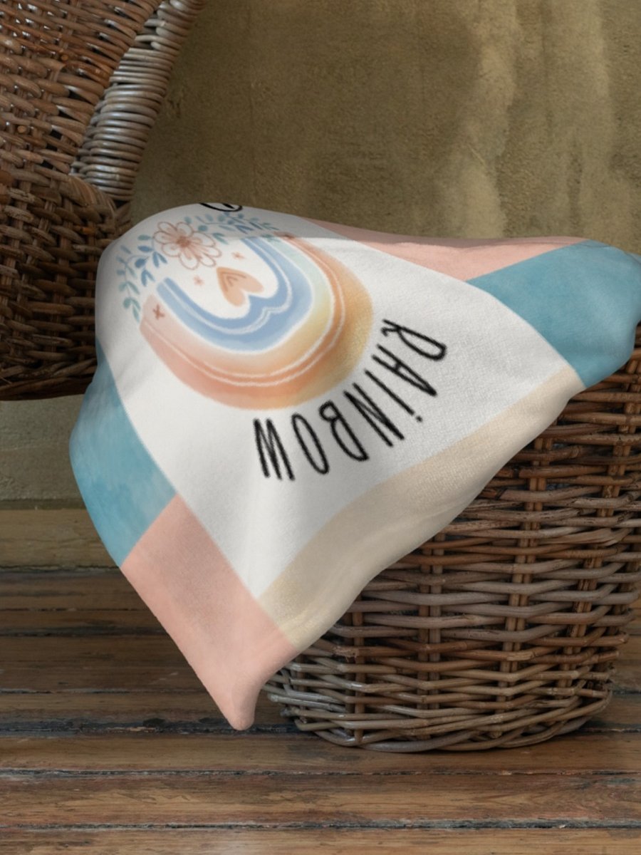 Rainbow Dreams Boho Patchwork Throw Blanket product image (3)