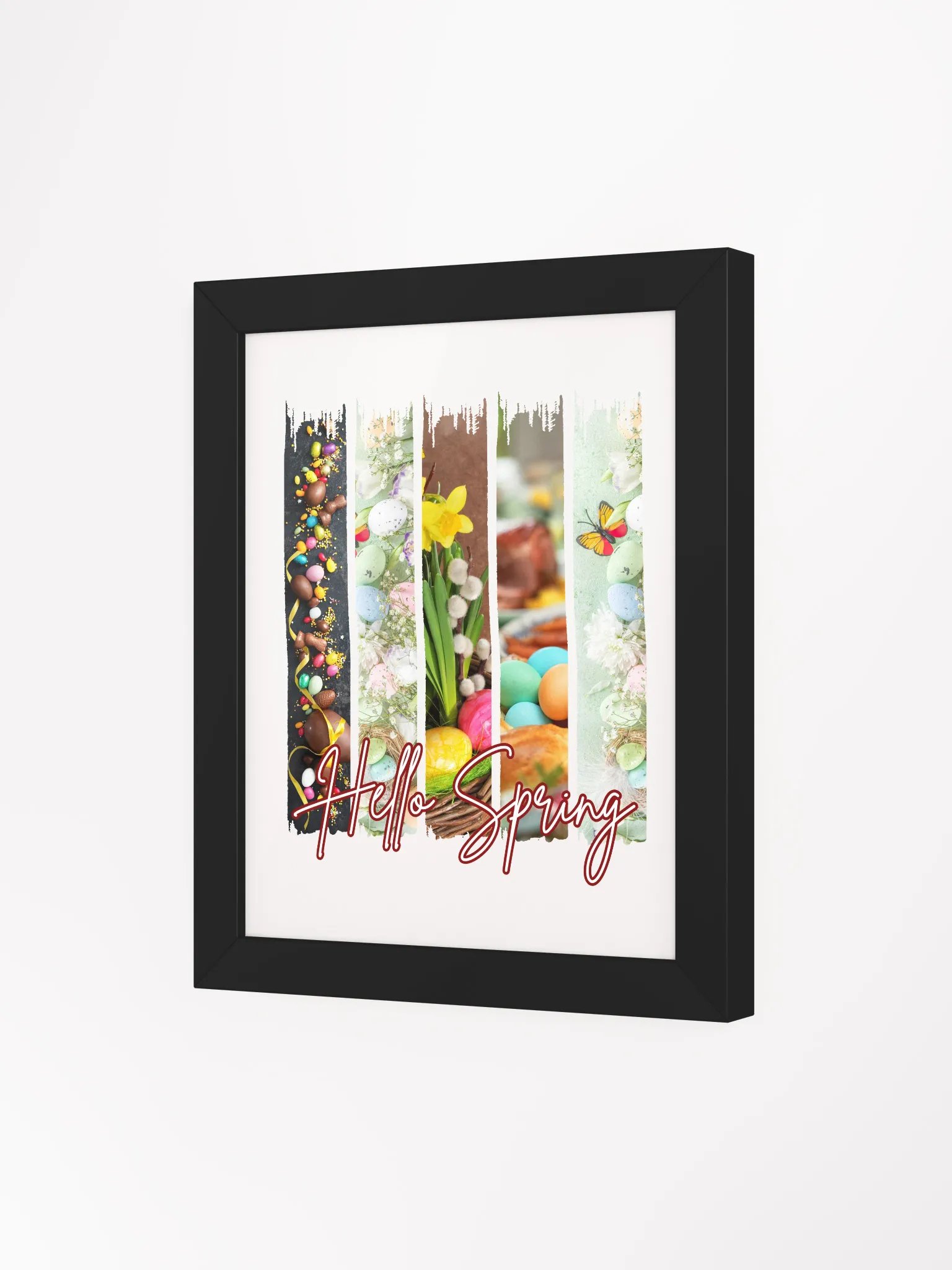 Hello Spring, Brush Stroke Easter Framed Poster product image (4)