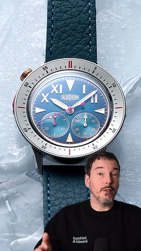 Carefully appointed details like the California-style markers and deliciously red chronograph pusher, not to mention the poli...