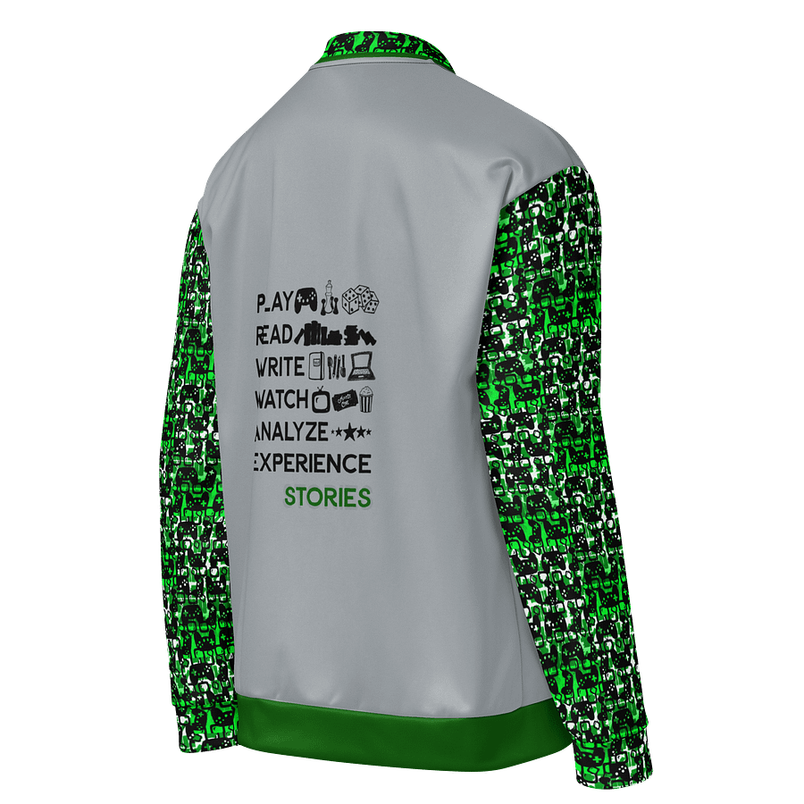 Experience Stories Unisex Bomber Jacket (Green, Gray, and Black) product image (4)