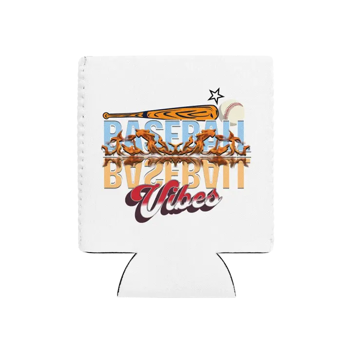 Baseball Flaming Vibes Coozie Can Cooler product image (1)