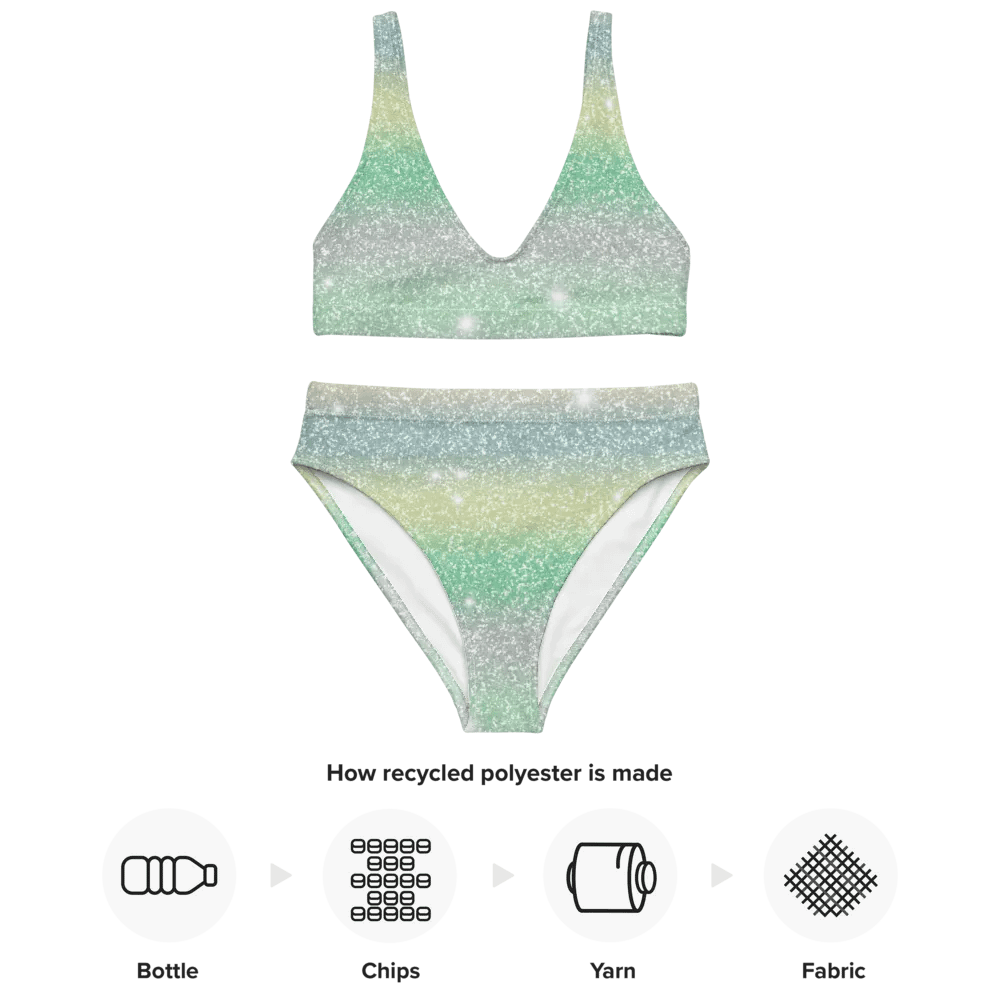 Glitter Unicorn Texture Design High Waisted Bikini (11) product image (4)