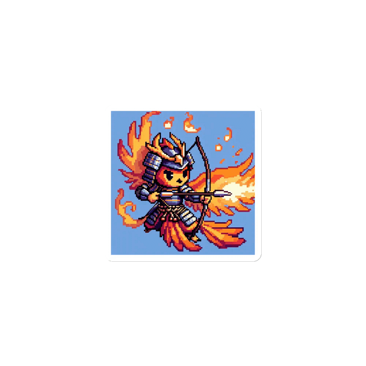 Pixel Art Phoenix Samurai Archer Magnet product image (1)