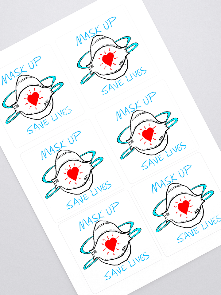 Mask Up Save Lives sticker 6 pack product image (1)