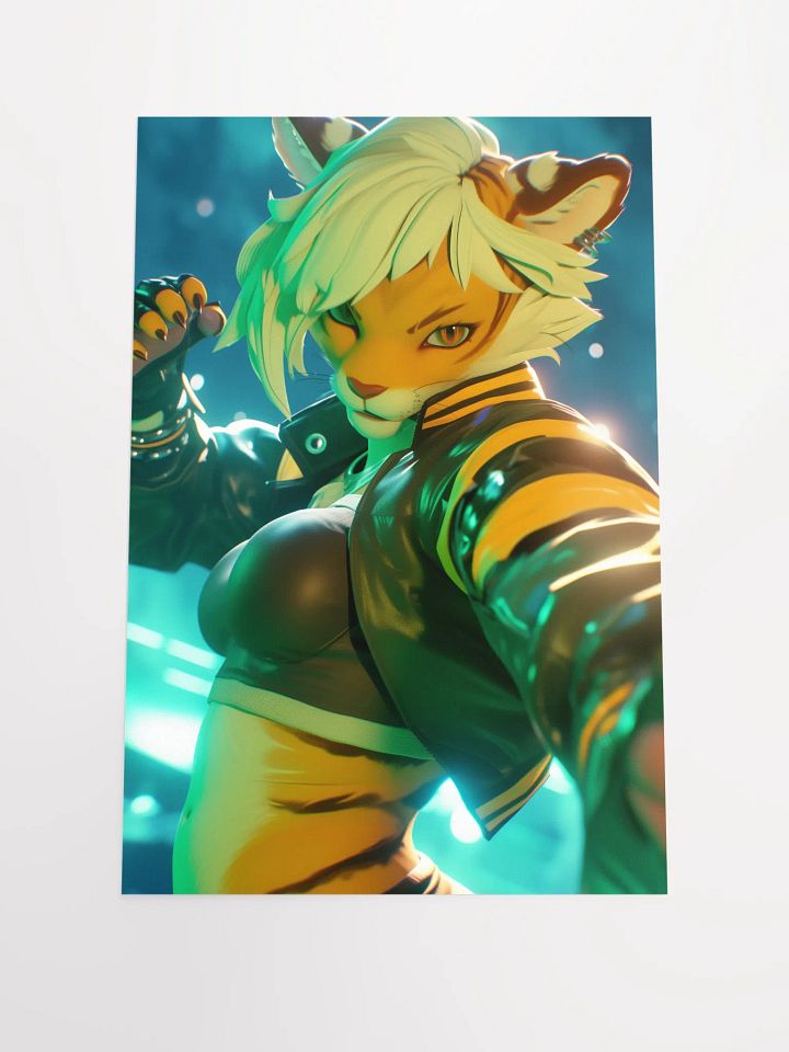 Neon Tiger Cyberpunk Poster product image (1)
