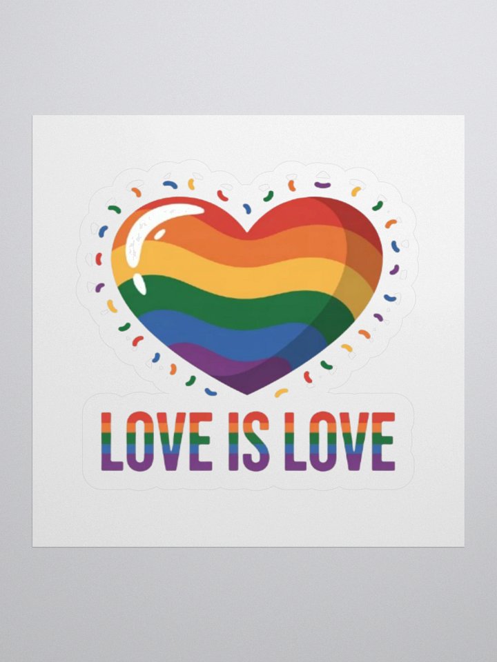 Love Is Love Rainbow Heart Sticker - Celebrate Pride and Inclusivity product image (1)