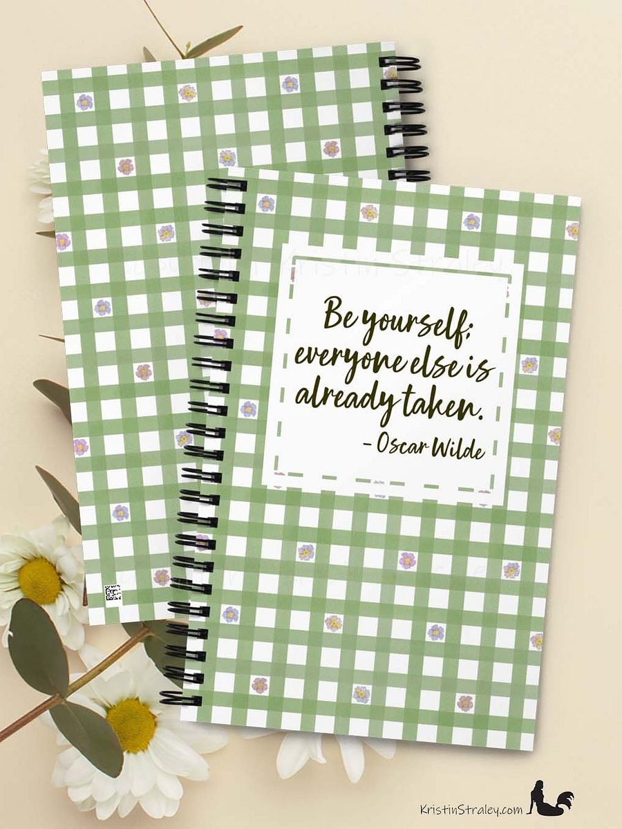 Be Yourself Inspirational Quote on Green Gingham product image (5)
