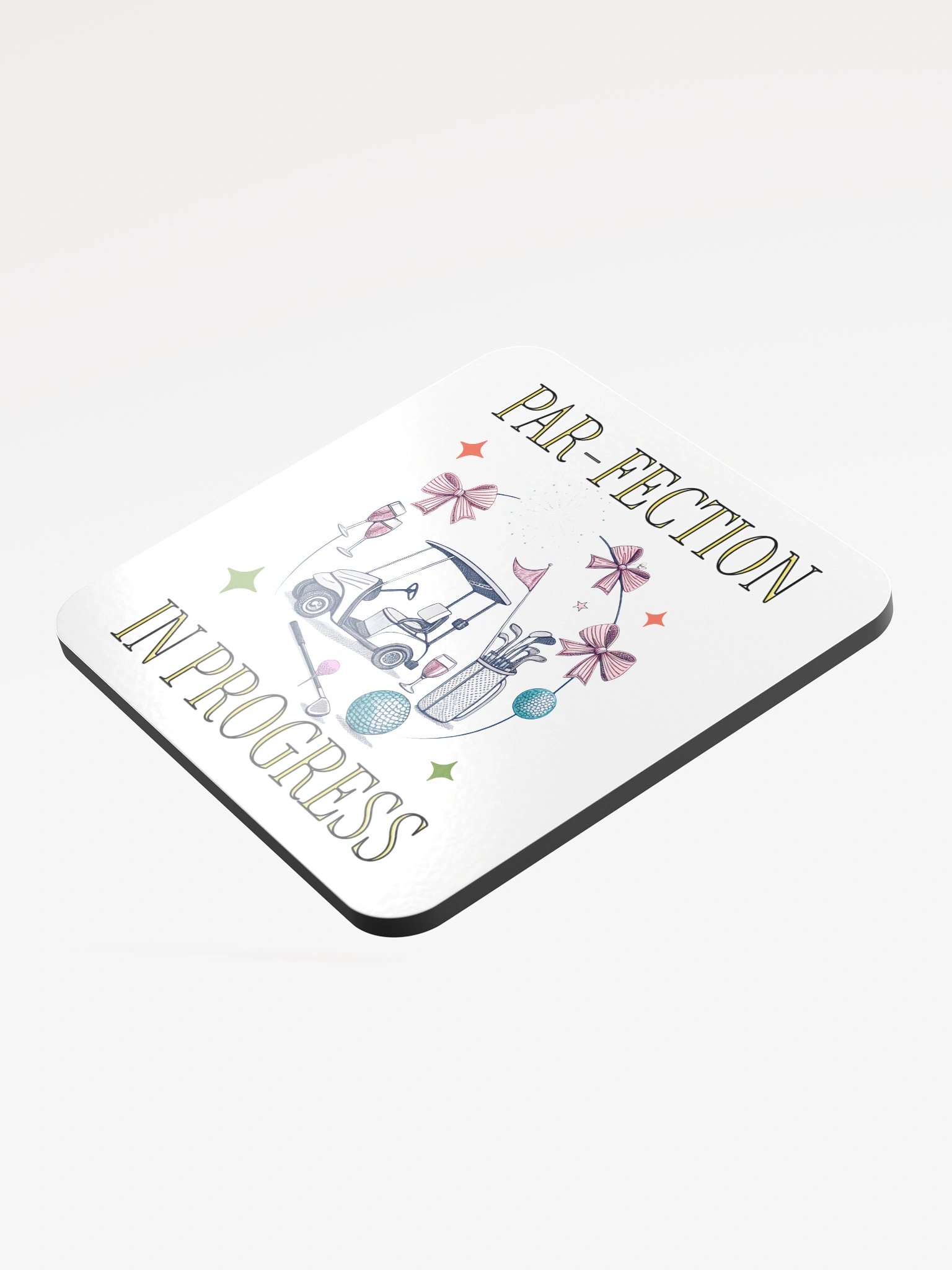 Par-Fection In Progress Golfing Glossed Cork Coaster product image (4)