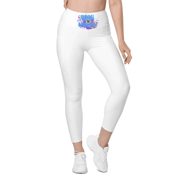 Born to Prosper White with prints Leggings product image (1)
