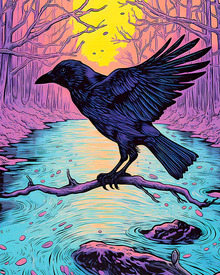 Retro Raven Poster product image (1)