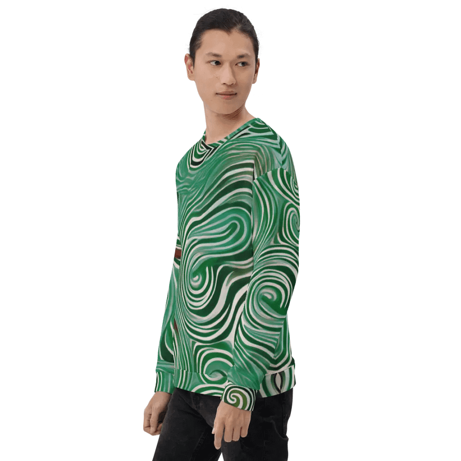 Funky Cool Green Liquid Tie-Dye Sweatshirt product image (4)