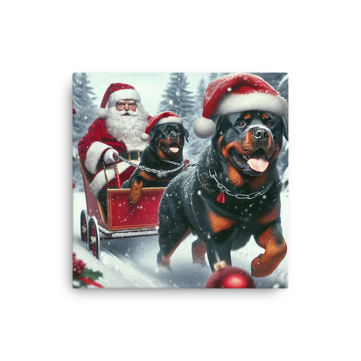 Festive Rottweiler Sleigh Ride Thin Canvas product image (2)