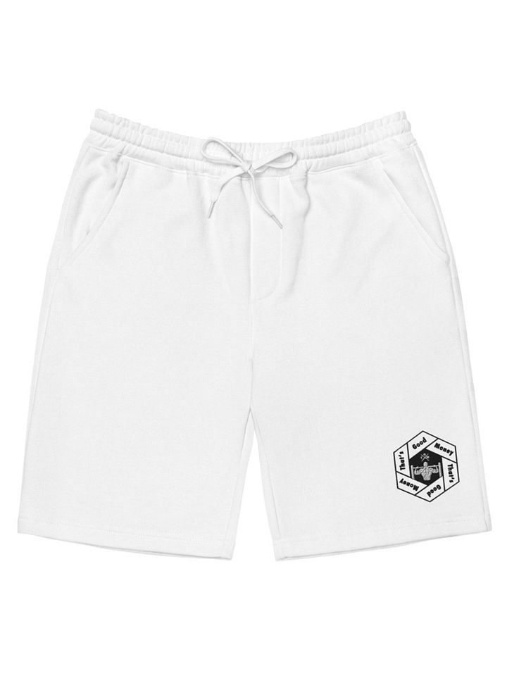 That's Good Money Embroidered White Shorts product image (1)