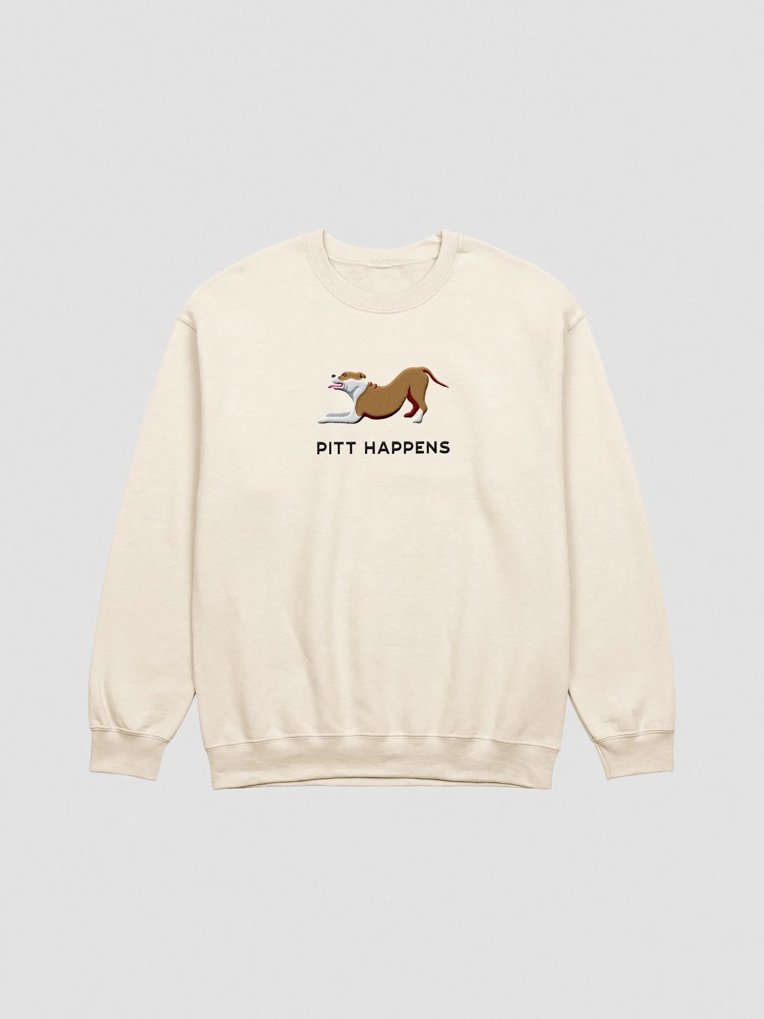 Pitt Happens Sweatshirt (Embroidered) of a Pitbull Terrier product image (4)
