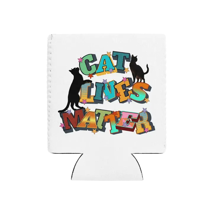 Cat Lives Matter Star-Studded Can Cooler product image (1)