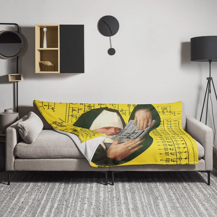Mater Dolorosa meets Roland TB 303 by Frank Fonik Techno EDM Throw Blanket product image (2)