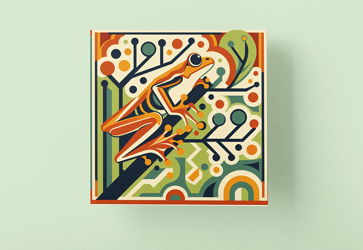 Art Deco Tree Frog Poster in Five Sizes product image (1)