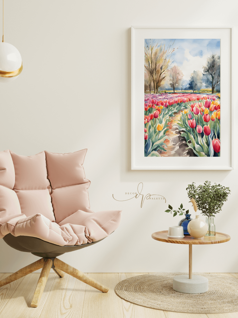 Watercolour Painting Printable Wall Art of TULIP GARDEN product image (2)