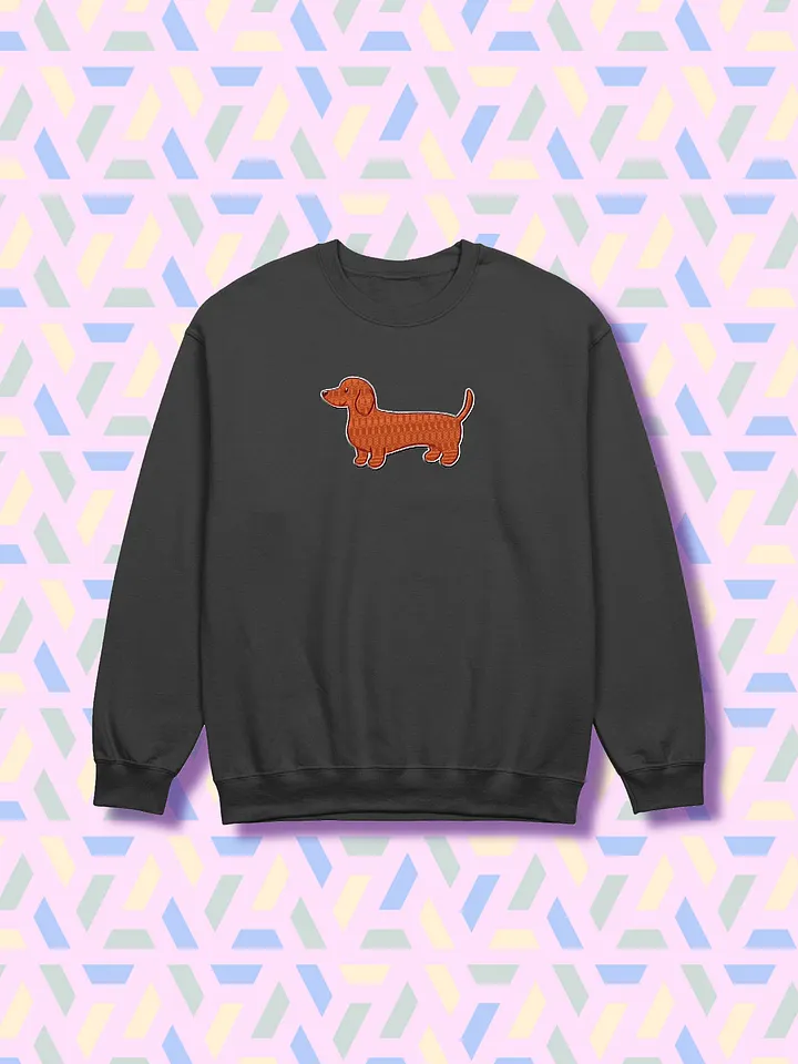 Red Dachshund Embroidered Crewneck Sweatshirt product image (1)