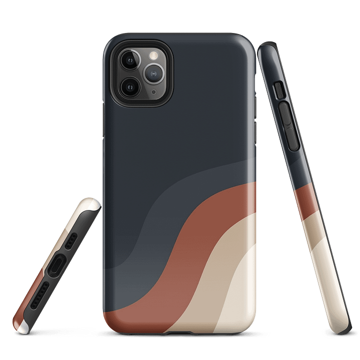 Coastal Calm iPhone Case – Minimalist Waves in Earthy Tones product image (1)