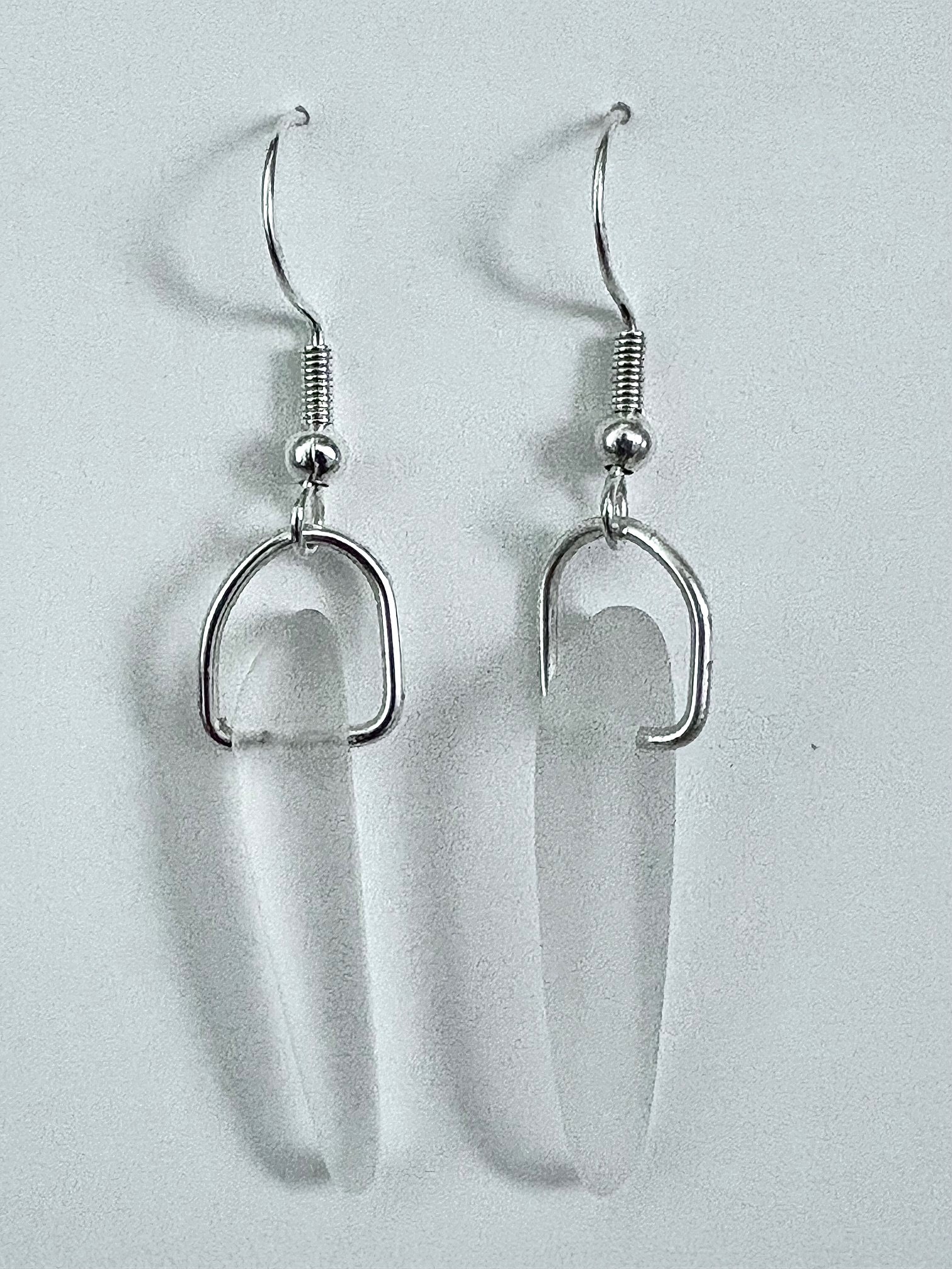 MFD-00127 or MFD-00131 | Sea Glass Drop Earrings | Clear Frosted Glass | Handmade Coastal Charm Jewelry by Monique Faella Designs™ product image (2)