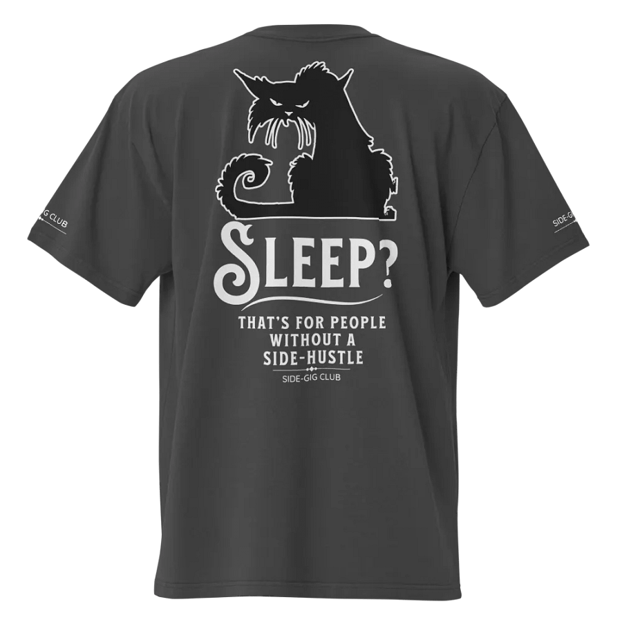 Sleepless Grind: Hustler Cat Oversized Tee Streetwear Edition product image (2)