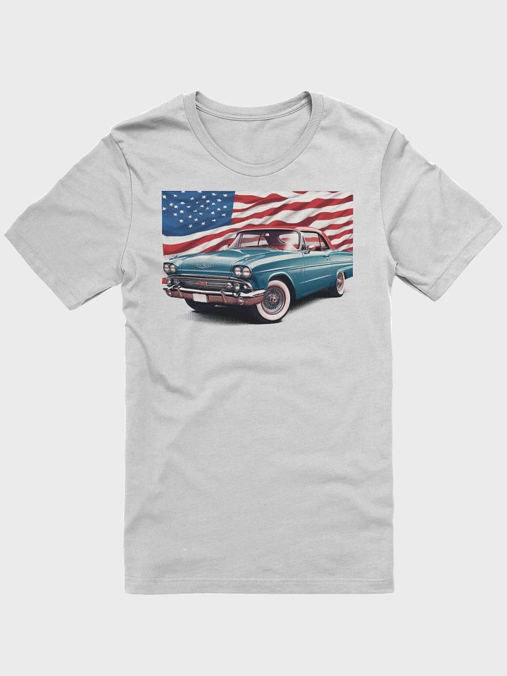 Vintage Classic Car American Flag T-Shirt product image (2)