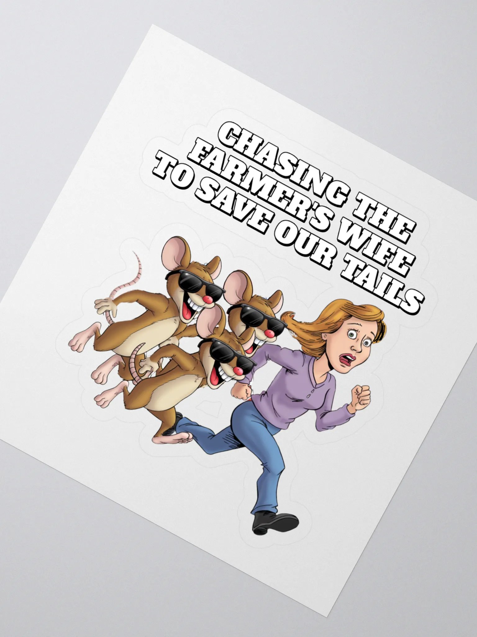 Chasing The Farmer's Wife - Three Blind Mice - Parody Sticker product image (2)