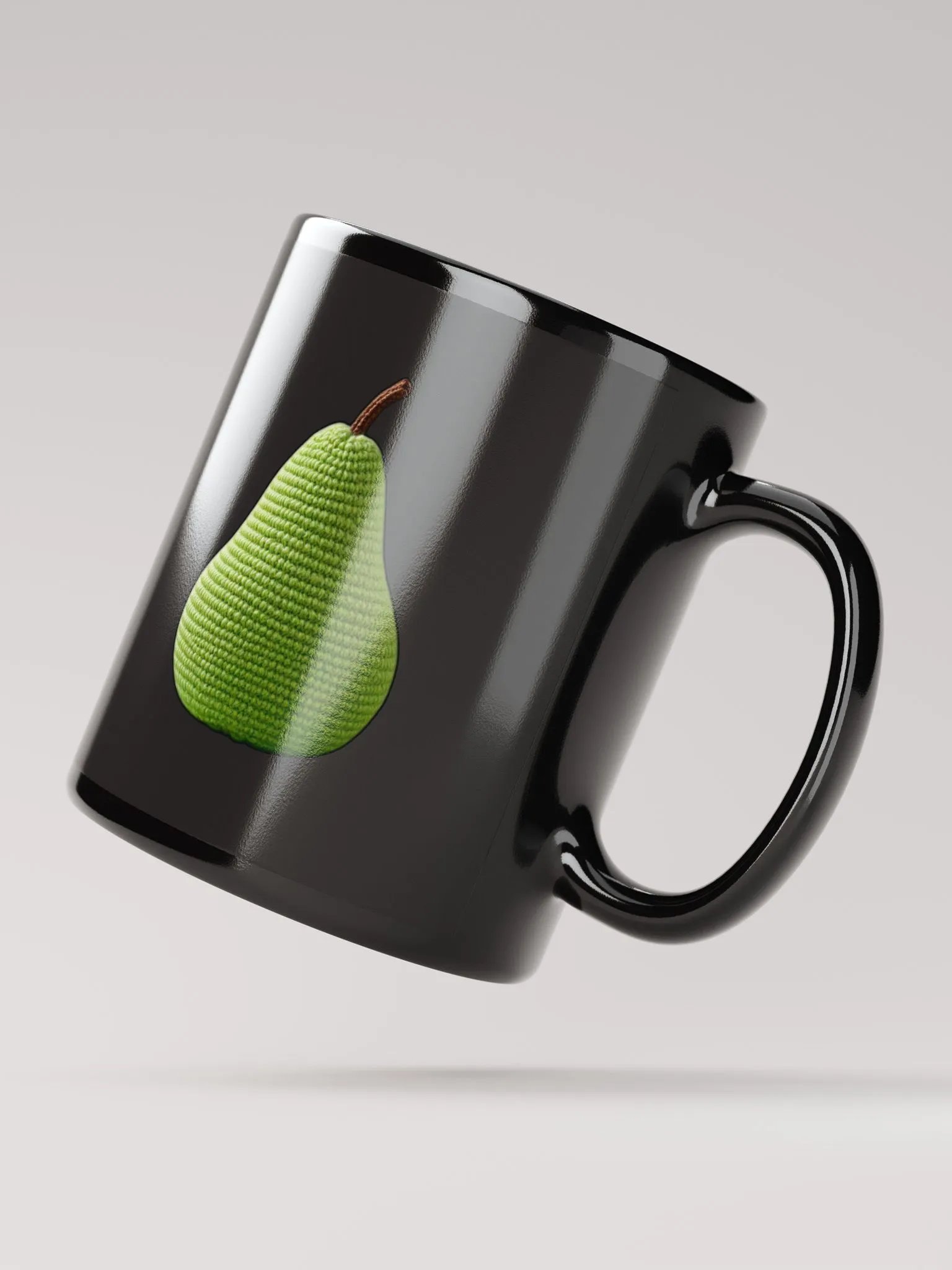 CozyAvocado Black Glossy Pear Mug #1 product image (2)
