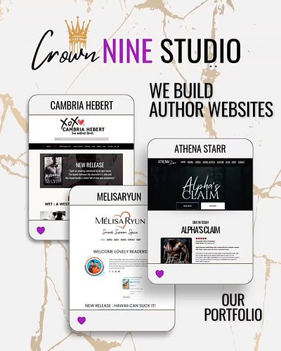 Summer sales end on September 2nd
www.crowninestudio.com

#authorlife #writerlife #authorservices #authorwebsites #authorcomm...