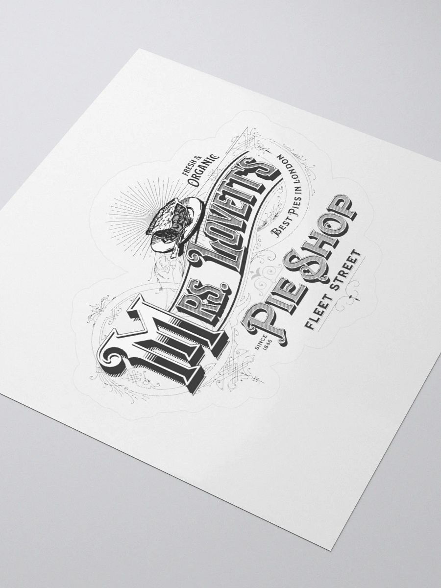 Mrs. Lovett’s Pie Shop Sticker – Kiss-Cut Vinyl Decal for Sweeney Todd Collectors product image (3)