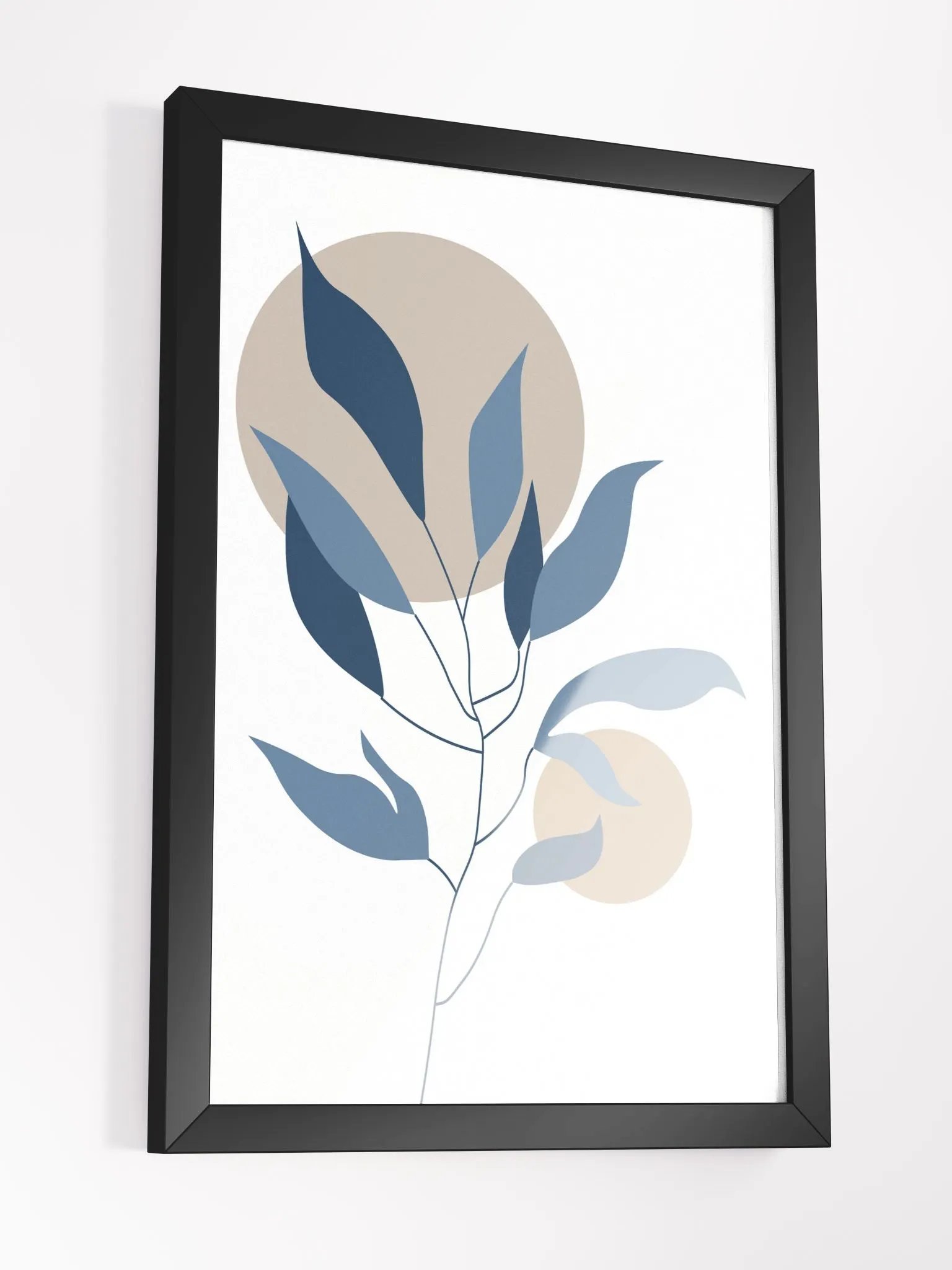 Modern Leaves and Circles Framed Poster product image (15)