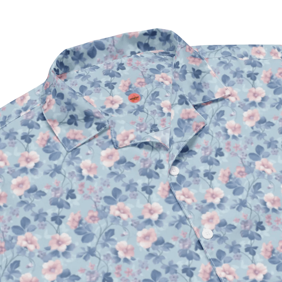 Serene Blue Blossoms Button-Down Shirt product image (4)