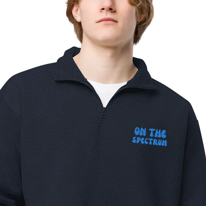 ON THE SPECTRUM (aqua) embroidered quarter zip product image (12)
