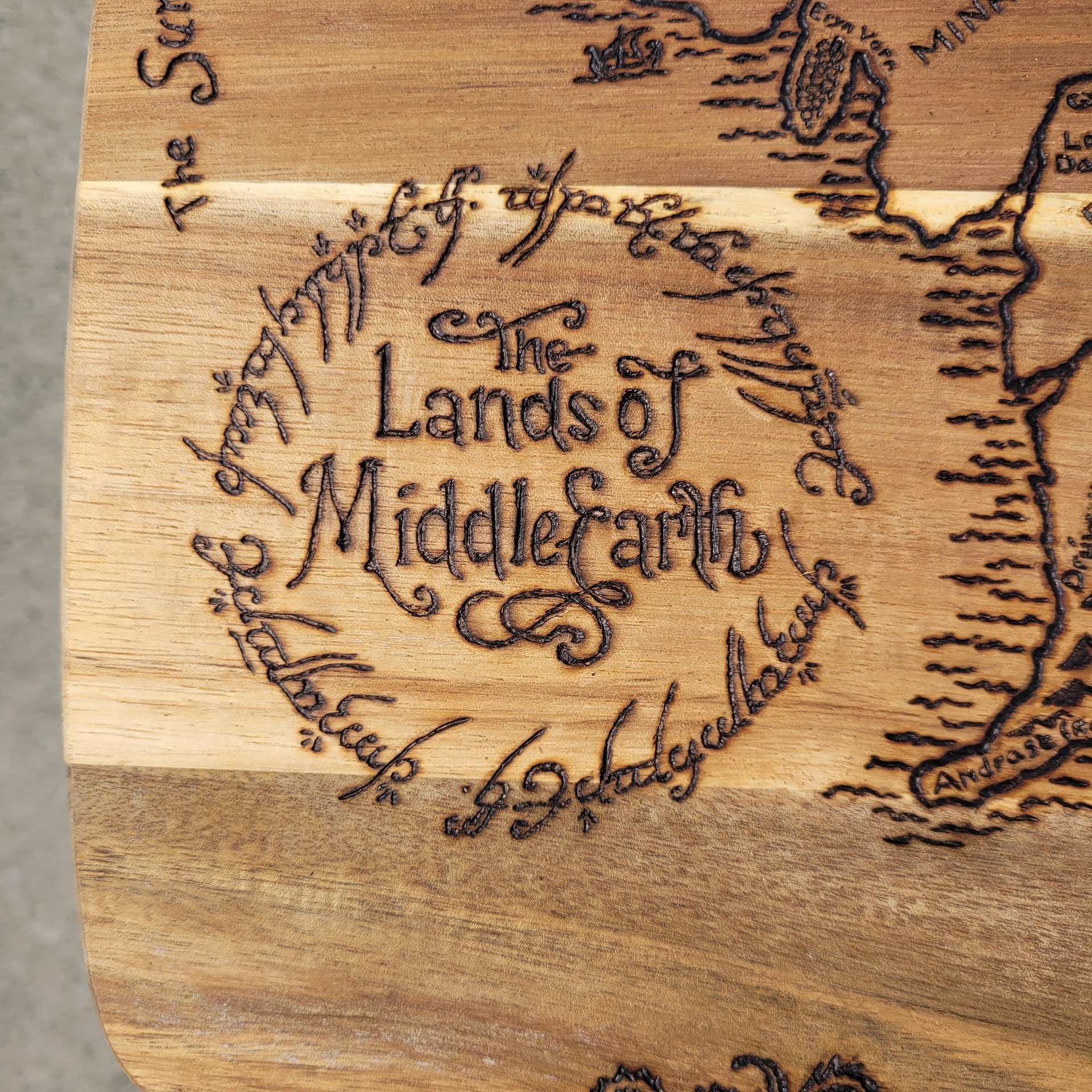 Lands of Middle Earth Handmade Pyrography Map product image (7)