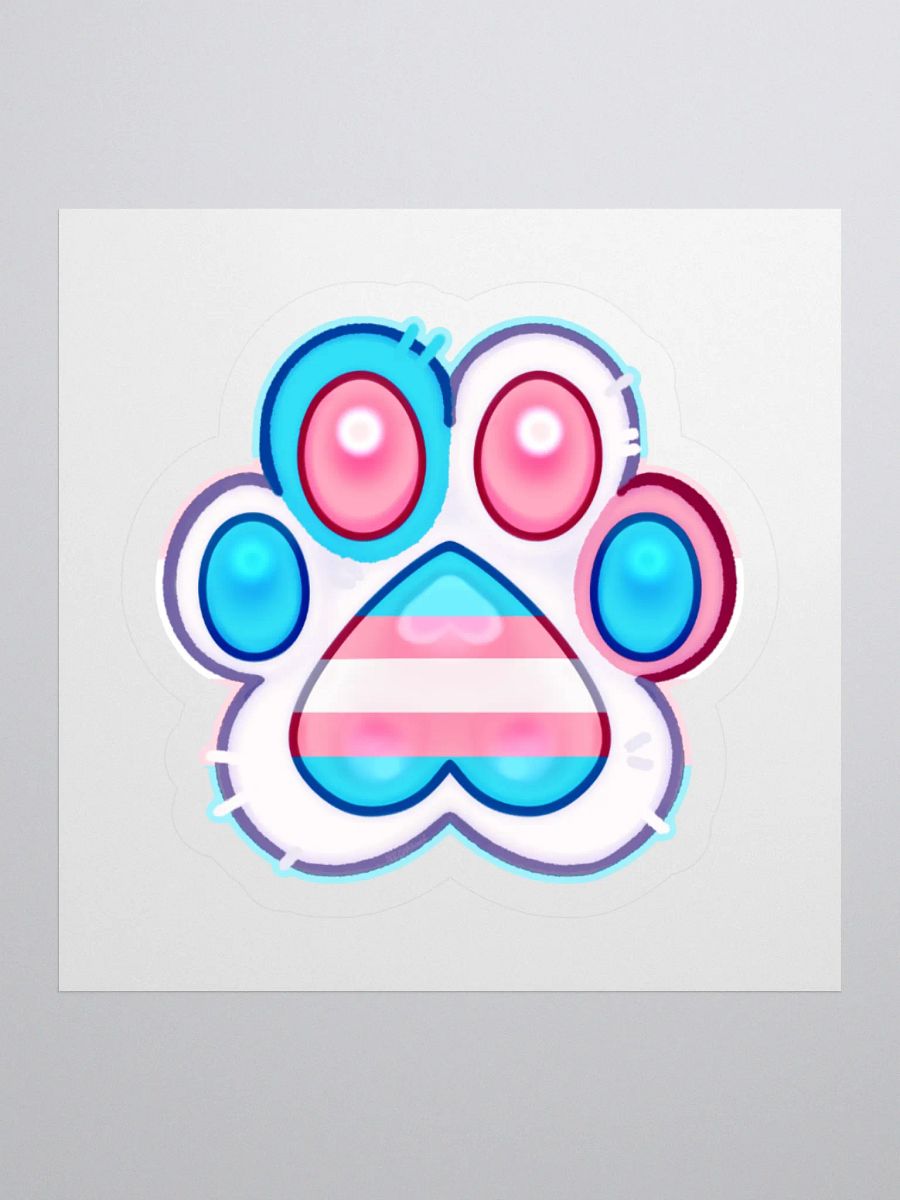Trans Pride Paw Print Kiss Cut Stickers product image (1)