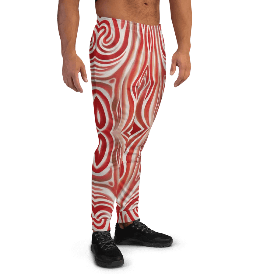 Funky Red Liquid Tie-Dye Explosion Men's Joggers product image (6)