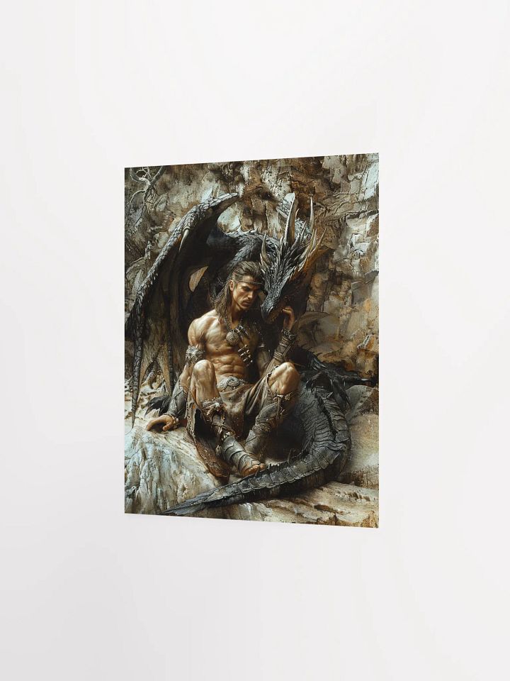 Warrior resting with his dragon - Poster product image (8)