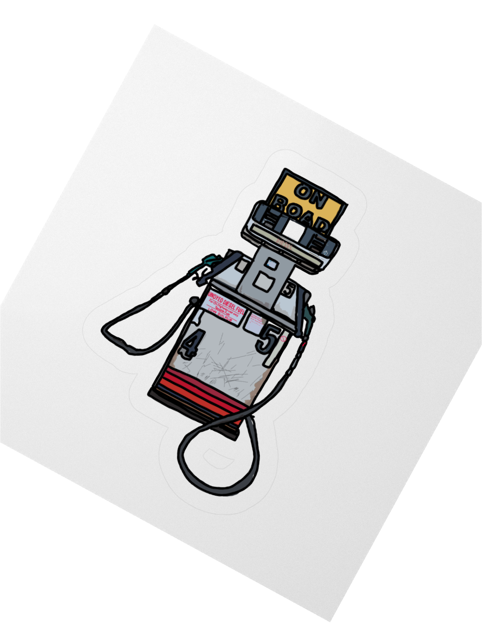 On Road Gas Pump Kiss Cut Stickers product image (4)
