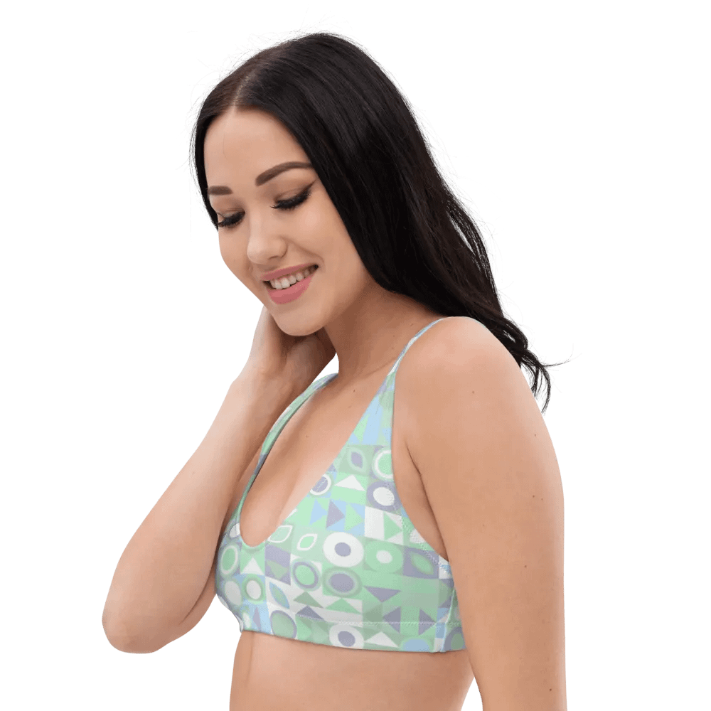 Colorful Vector Patterns Design Padded Bikini Top - v15 product image (4)