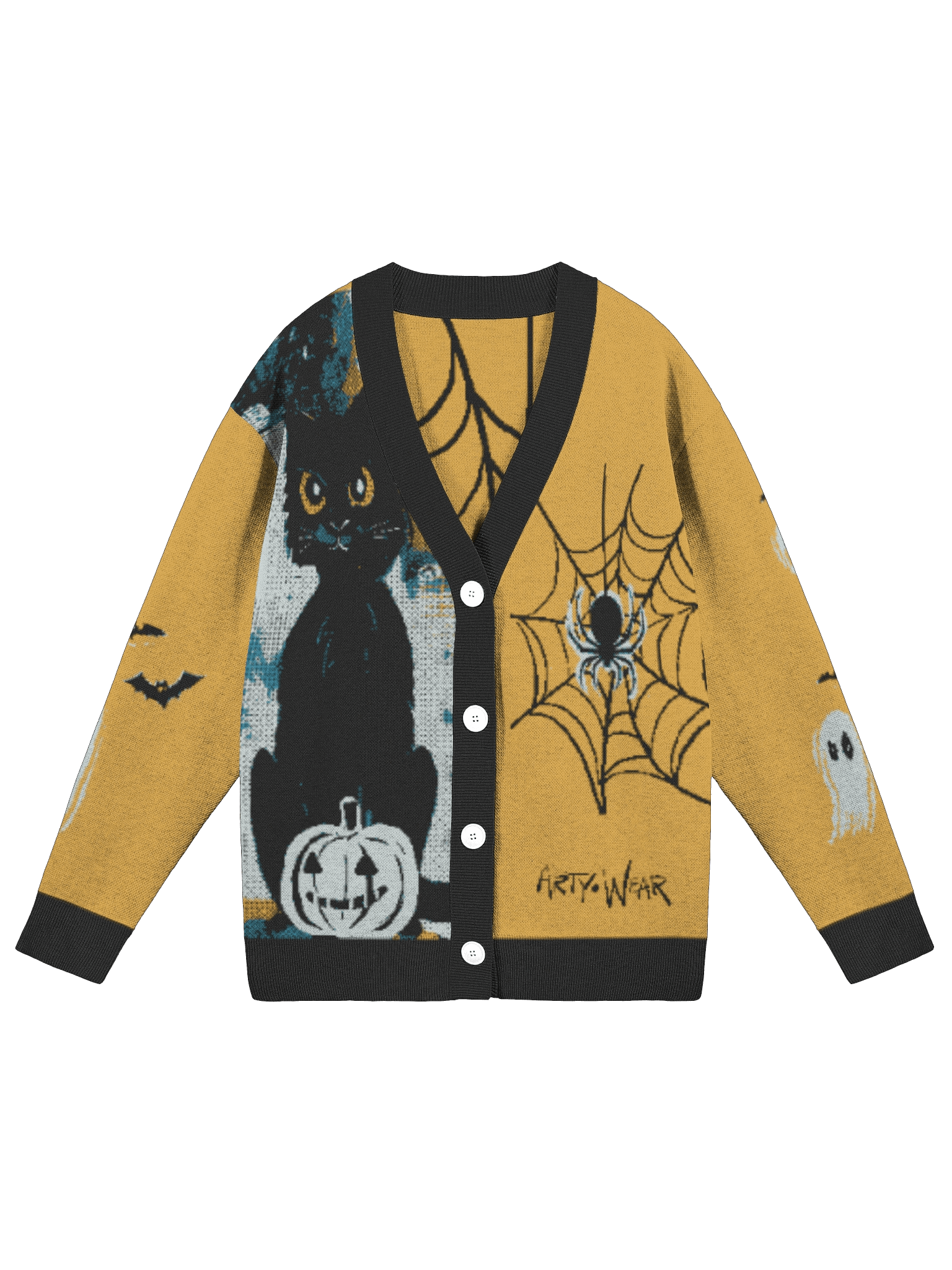 ArtyKnit Ugly Sweater 'Black Kitty Boo' product image (1)