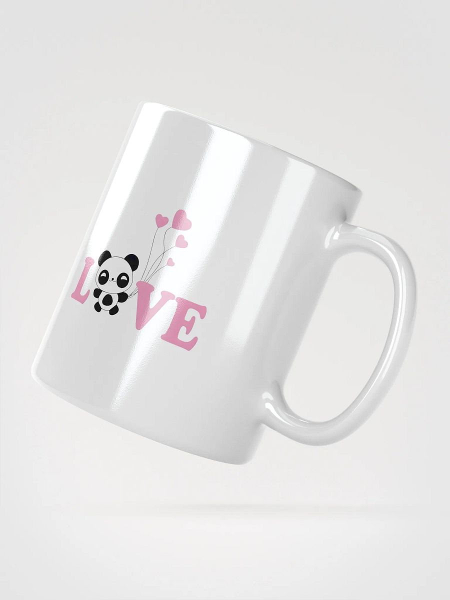 White Glossy Mug Panda LOVE Lettering Words product image (2)